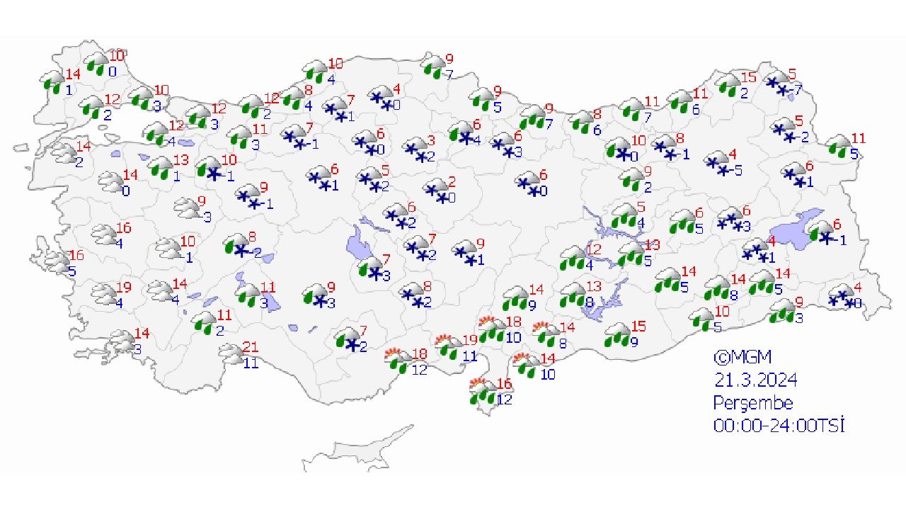 21 Mart 2024 Meteoroloji'den yurt genelinde yağmur ve kar uyarısı geldi! O illerde yaşayanlar dikkat! 1