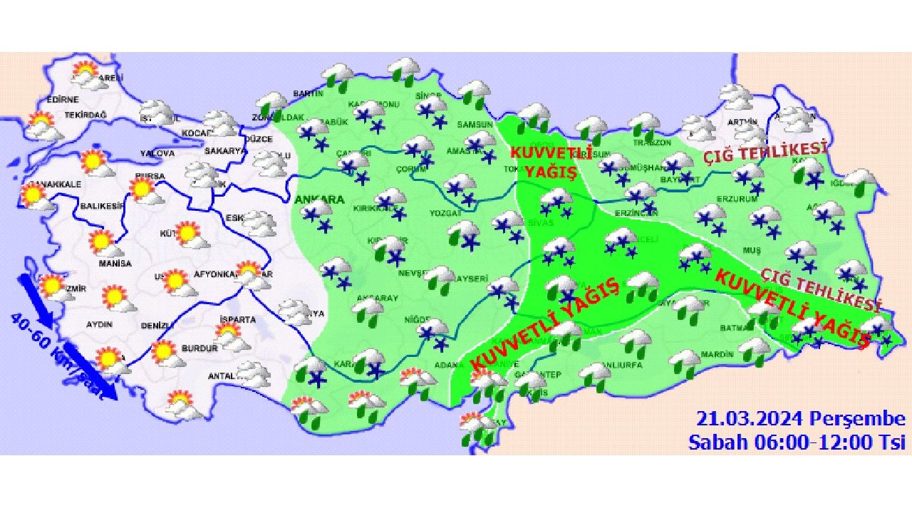 21 Mart 2024 Meteoroloji'den yurt genelinde yağmur ve kar uyarısı geldi! O illerde yaşayanlar dikkat! 3