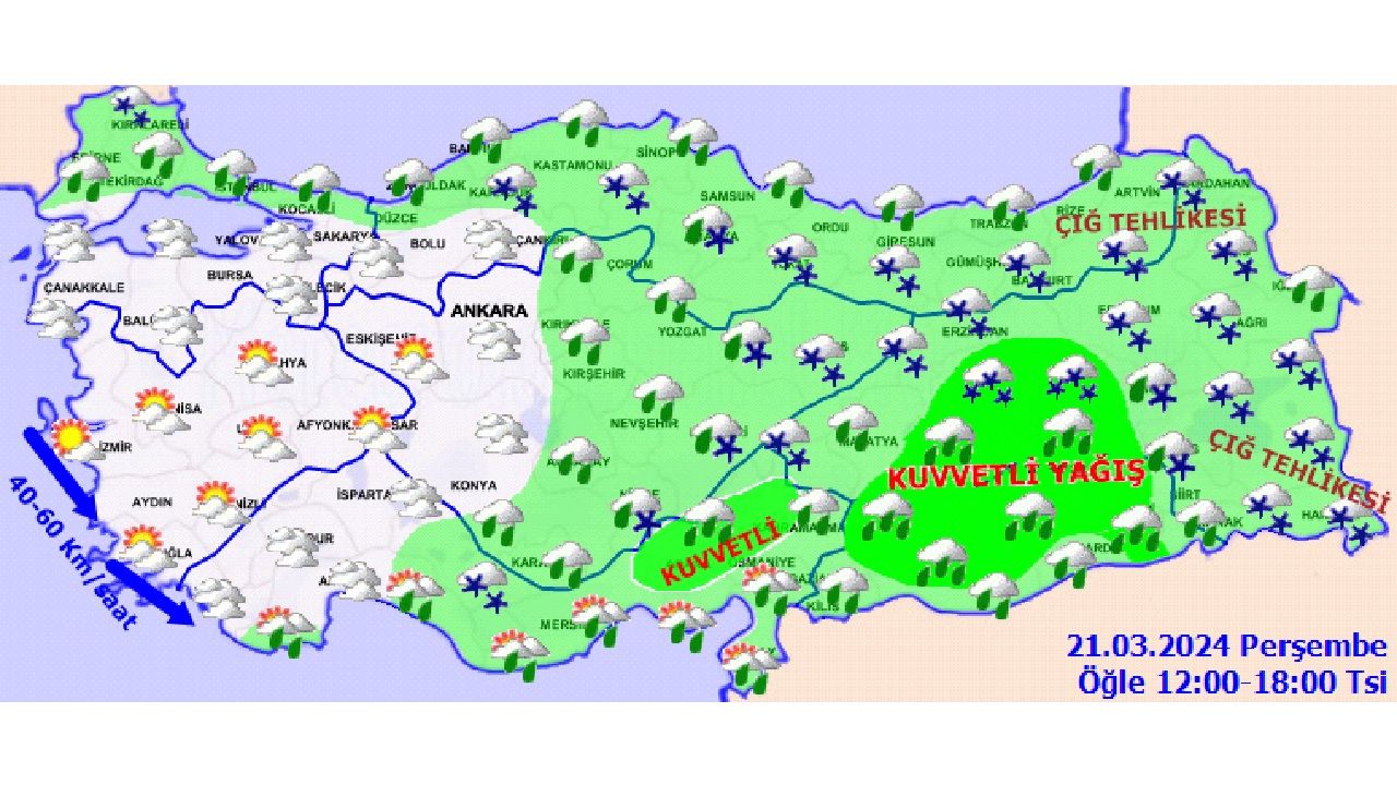 21 Mart 2024 Meteoroloji'den yurt genelinde yağmur ve kar uyarısı geldi! O illerde yaşayanlar dikkat! 4