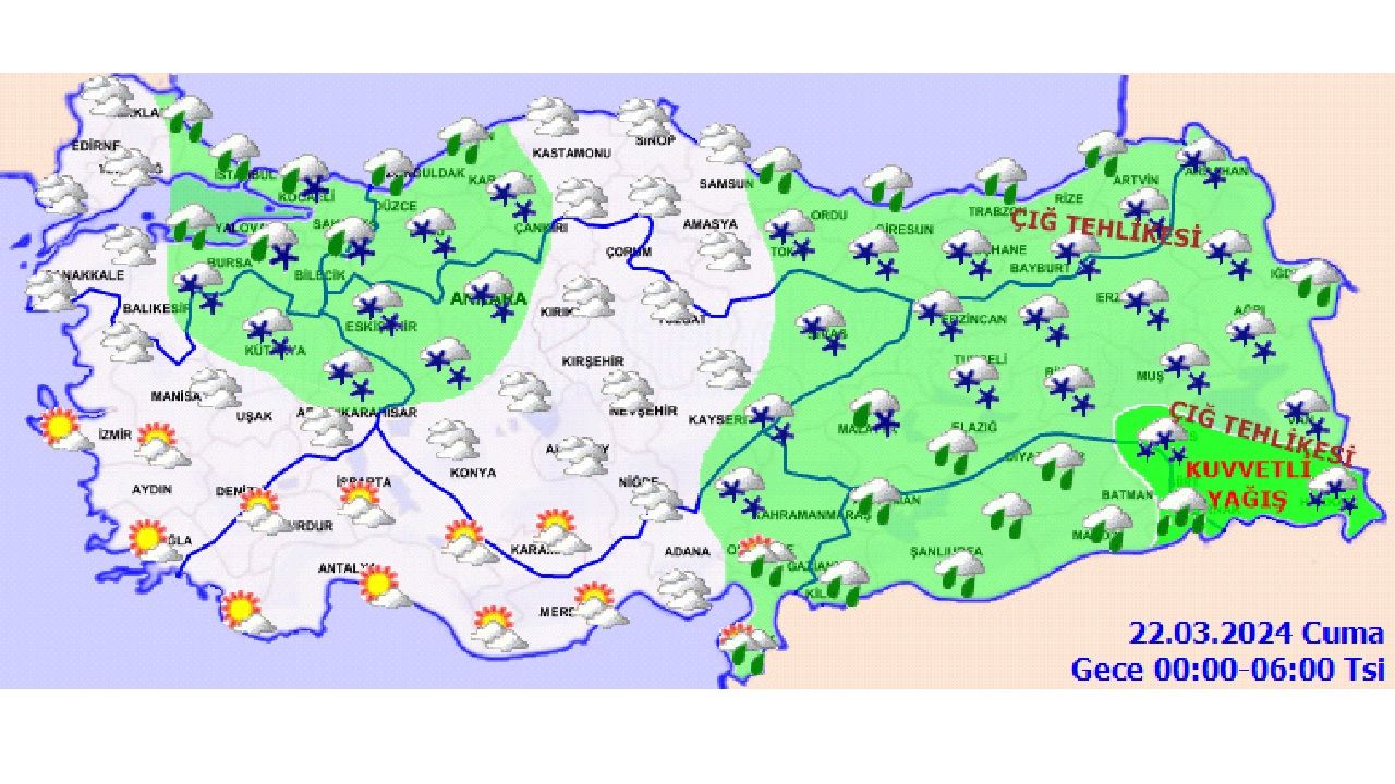 23 Mart 2024 yurt genelinde hava durumu | Kuvvetli yağmur, su baskını, buzlanmaya karşı tedbirinizi alın! 2