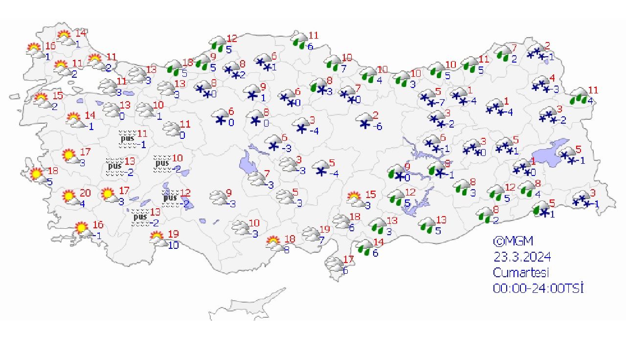 23 Mart 2024 yurt genelinde hava durumu | Kuvvetli yağmur, su baskını, buzlanmaya karşı tedbirinizi alın! 1