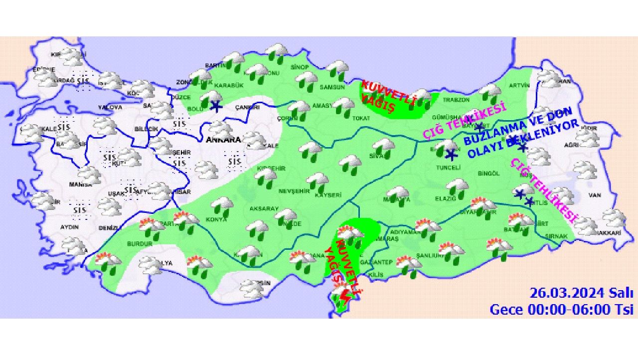 26 Mart 2024 Türkiye geneli hava durumu! Meteoroloji uyardı! İşte il il hava durumu... 4