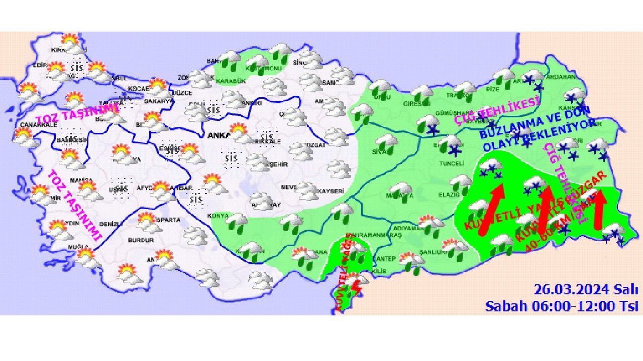 26 Mart 2024 Türkiye geneli hava durumu! Meteoroloji uyardı! İşte il il hava durumu... 3