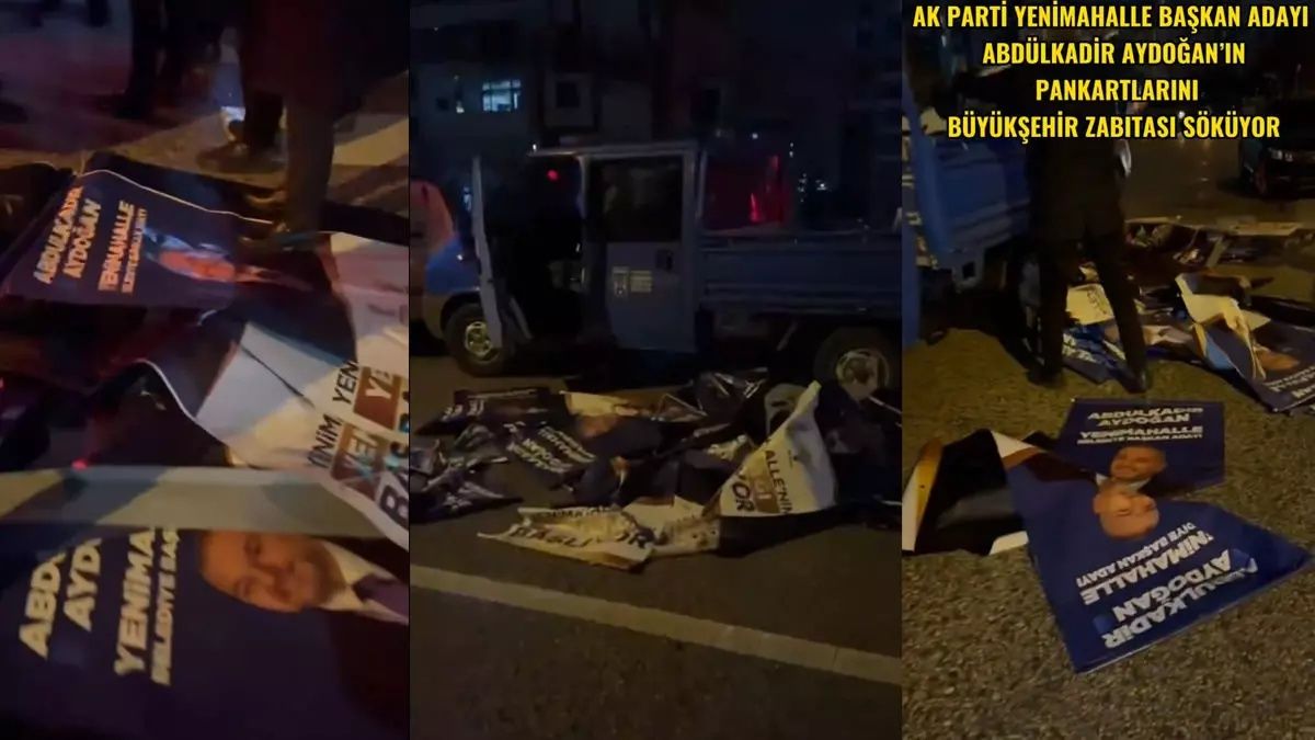 Mansur Yavaş'tan yeni skandal: AK Parti adayı Abdülkadir Aydoğan’ın afişlerini toplattı! 1