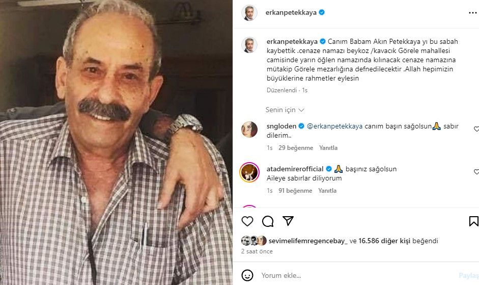 Oyuncu Erkan Petekkaya'nın babası hayatını kaybetti 3