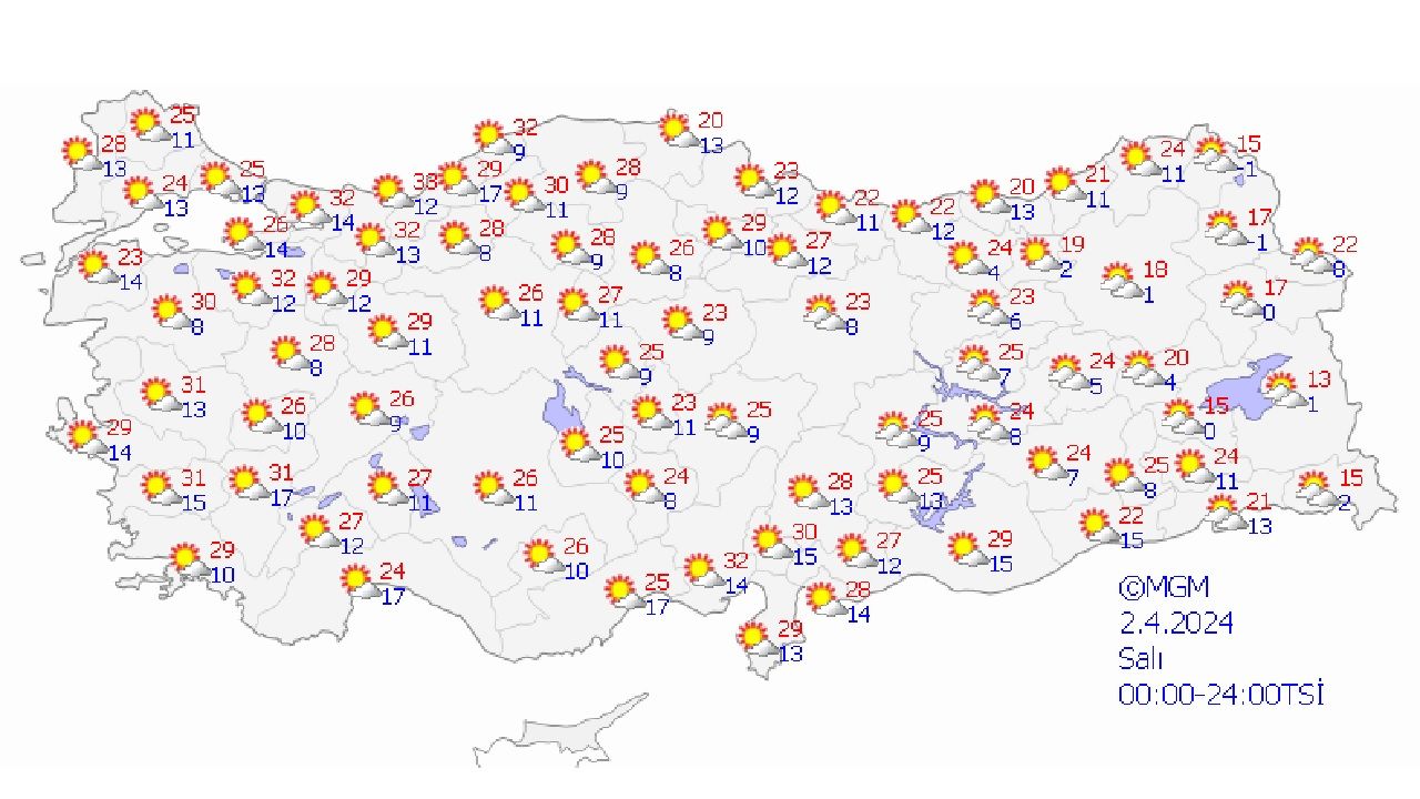 2 Nisan 2024 Türkiye geneli hava durumu | İşte il il beklenen sıcaklıklar... 1