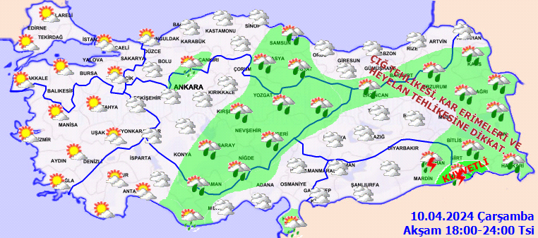 Meteoroloji Genel Müdürlüğü il il uyardı: Bayramın ikinci günü gök gürültülü sağanak, sis, çığ ve heyelan tehlikesi kapıda... 1