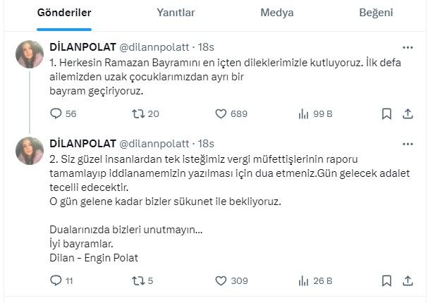 Cezaevindeki Dilan Polat ve Engin Polat'tan bayram mesajı: İddianamenin hazırlanması için dua edin 3