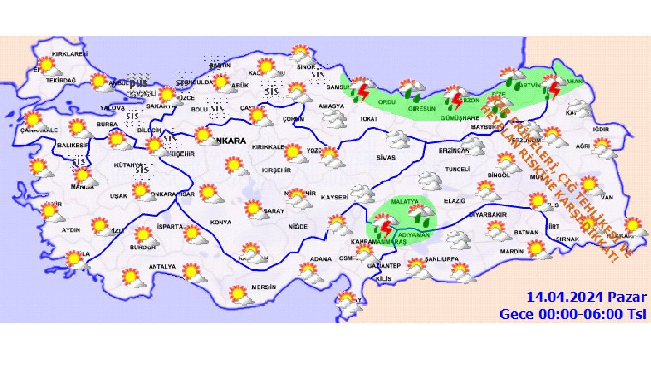 14 Nisan 2024 Pazar Türkiye geneli hava durumu | İşte il il hava durumu... 1
