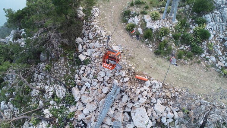 Antalya'daki teleferik kazasının enkazı havadan görüntülendi 4