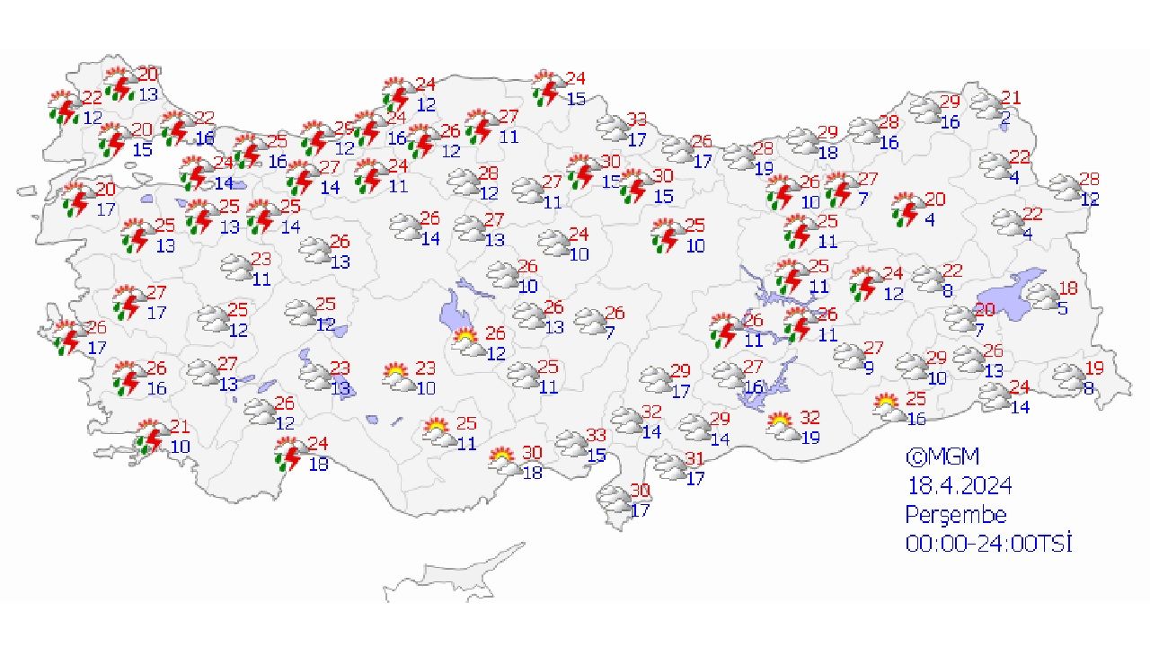 Türkiye geneli hava durumu 18 Nisan 2024 Perşembe! Meteoroloji'den o iller için uyarı geldi... 1