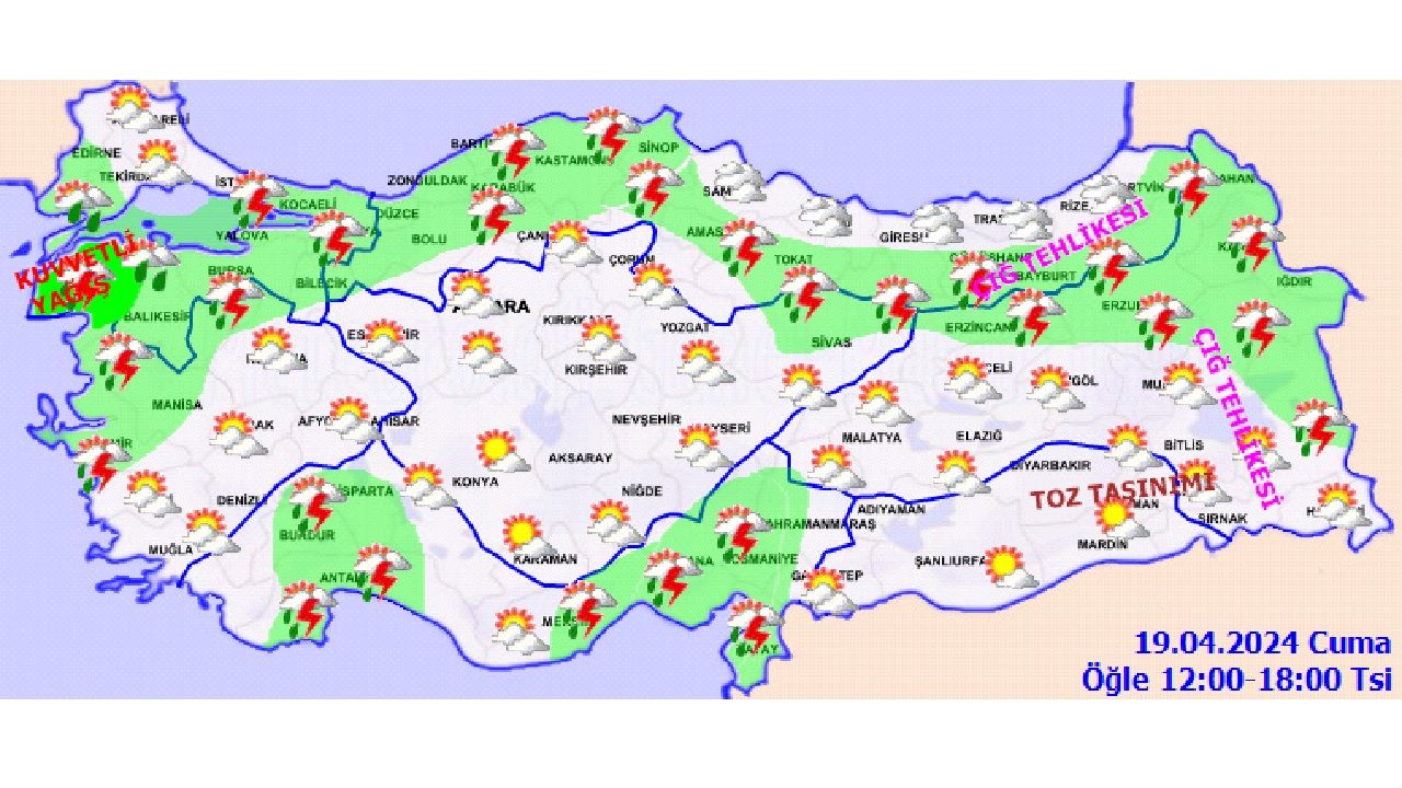 Meteoroloji'den Çanakkale ve çevresi için kuvvetli yağış uyarısı geldi! İşte 19 Nisan 2024 Türkiye geneli hava durumu... 2