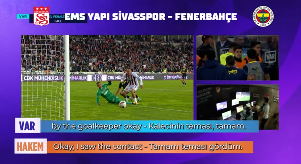 TFF, tartışma yaratan Sivasspor - Fenerbahçe maçının VAR kayıtlarını açıkladı: İşte hakemler arasında geçen o konuşma... 3