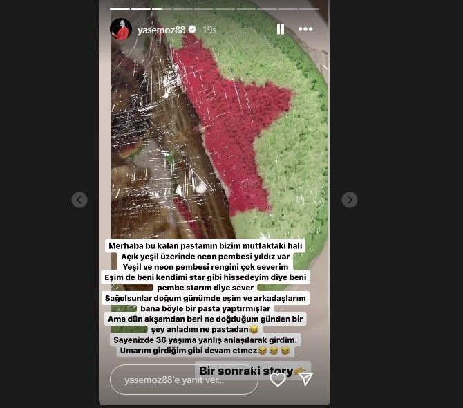 Doğum günü pastası hiç beğenilmeyen Yasemin Sakallıoğlu'ndan cevap geldi! 3
