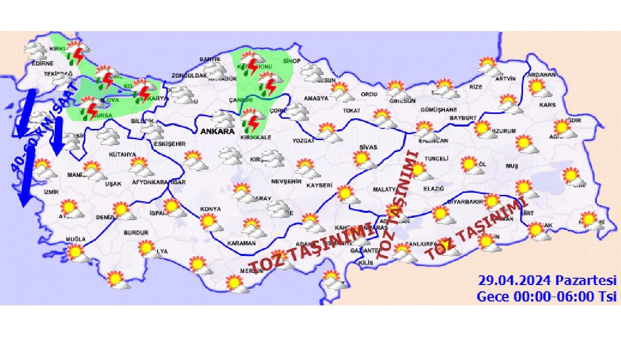 29 Nisan 2024 Türkiye geneli hava durumu | O illerde kuvvetli yağış bekleniyor... 3