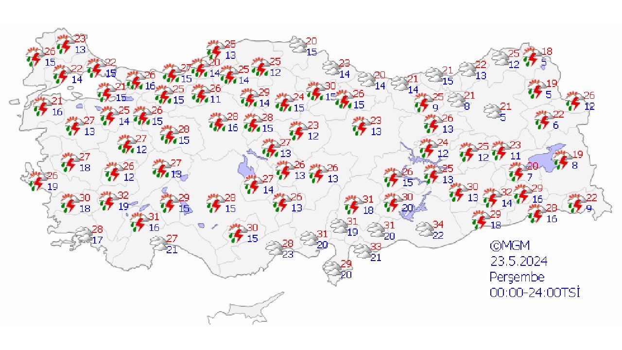 23 Mayıs 2024 Türkiye geneli hava durumu | İşte il il hava durumu... 1