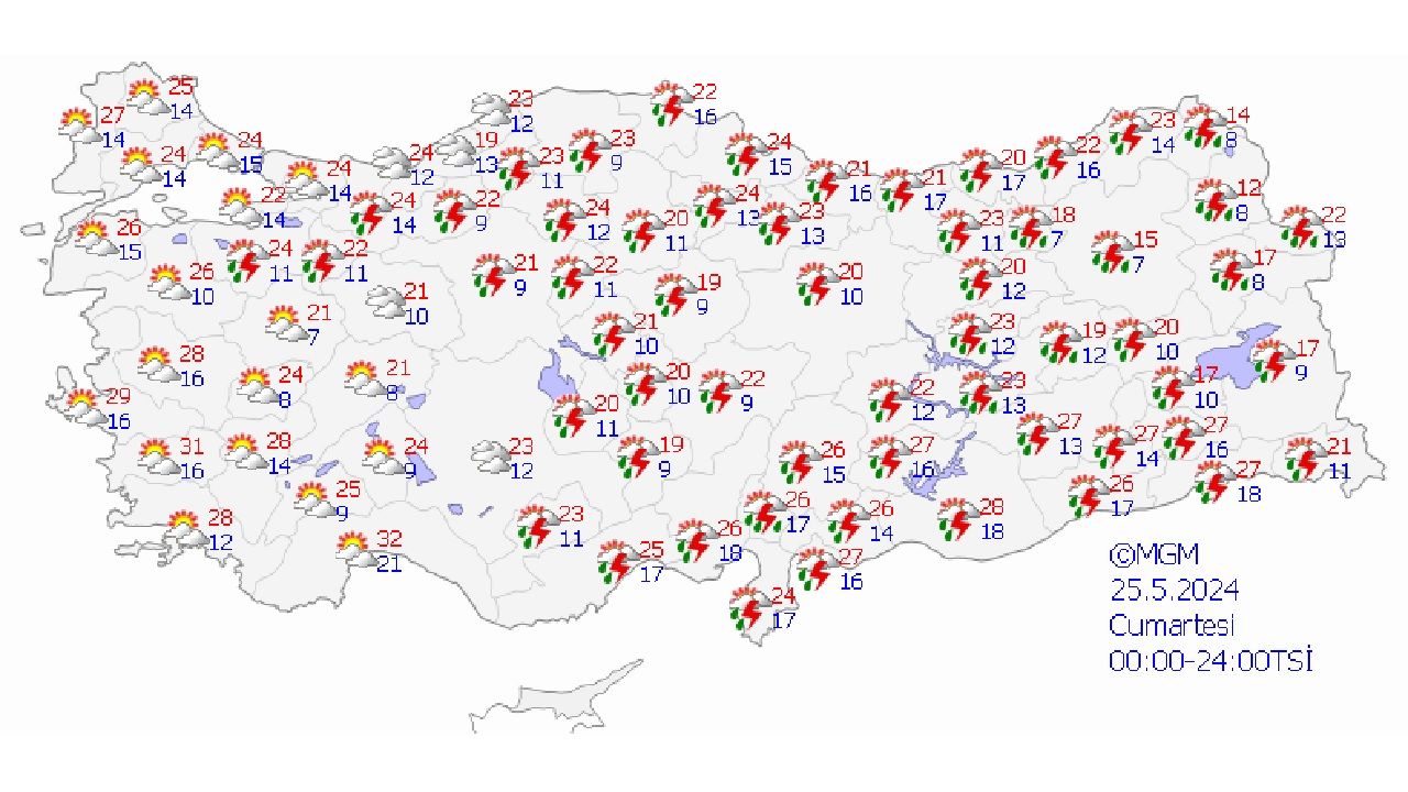 25 Mayıs 2024 Yurt geneli hava durumu! Meteoroloji'den o illerde yaşayanlara kuvvetli yağış ve rüzgar uyarısı geldi! 1