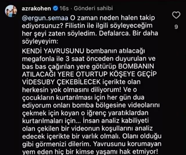 Yazar Azra Kohen'den skandal Filistin sözleri! "Filistinliler, çocuklarını bilerek bombaların atılacağı yerde oturtuyorlar" 5