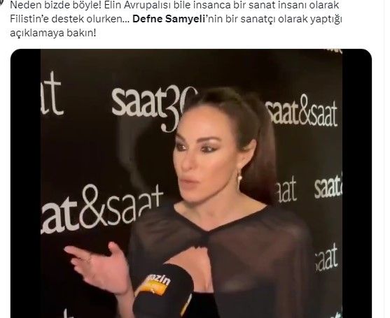 Defne Samyeli'den tepki çeken "Filistin" yorumu! Lafı evirdi, çevirdi İsrail için tek kelime etmedi! Eleştirenleri ''Tribünlere oynuyorlar'' diyerek suçladı 8