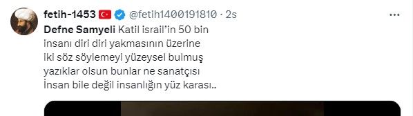 Defne Samyeli'den tepki çeken "Filistin" yorumu! Lafı evirdi, çevirdi İsrail için tek kelime etmedi! Eleştirenleri ''Tribünlere oynuyorlar'' diyerek suçladı 7