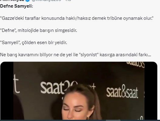 Defne Samyeli'den tepki çeken "Filistin" yorumu! Lafı evirdi, çevirdi İsrail için tek kelime etmedi! Eleştirenleri ''Tribünlere oynuyorlar'' diyerek suçladı 5