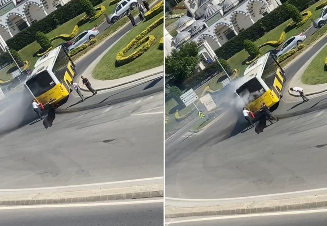İETT otobüsünden aniden dumanlar yükseldi! Maltepe'de korku dolu anlar... 1
