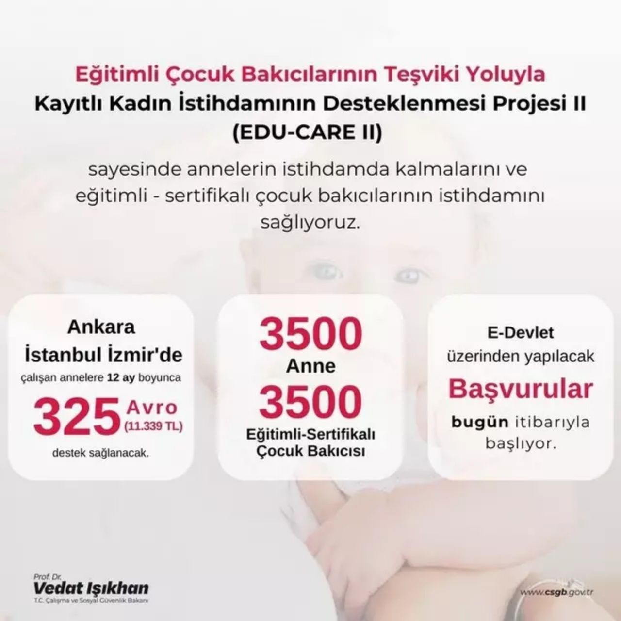 Başvurular başladı! Çalışan annelere 11.339 TL destek verilecek 4