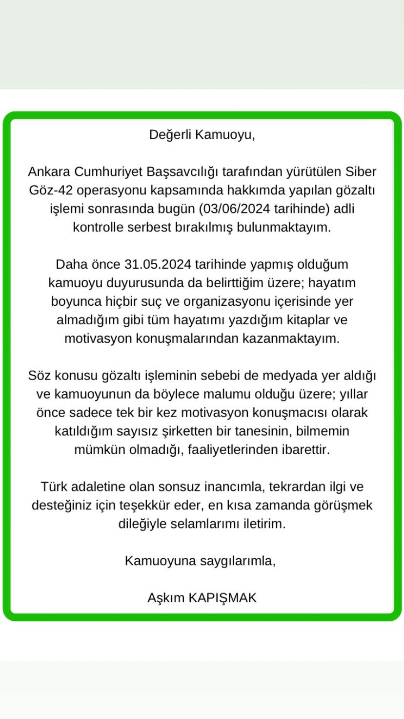 Gözaltına alınan Aşkım Kapışmak serbest bırakıldı! İşte ilk açıklama 4
