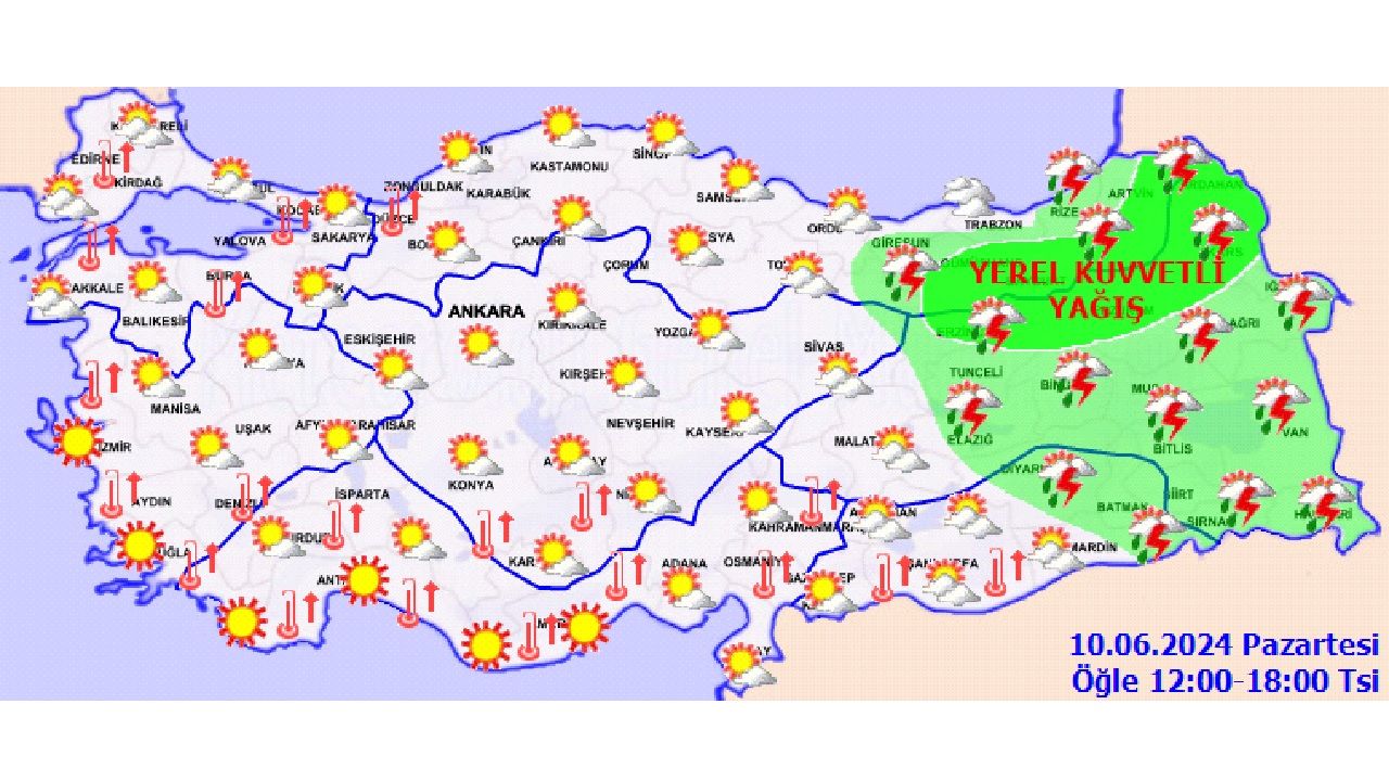 11 Haziran 2024 Salı Türkiye geneli hava durumu! İşte il il beklenen sıcaklıklar... 12