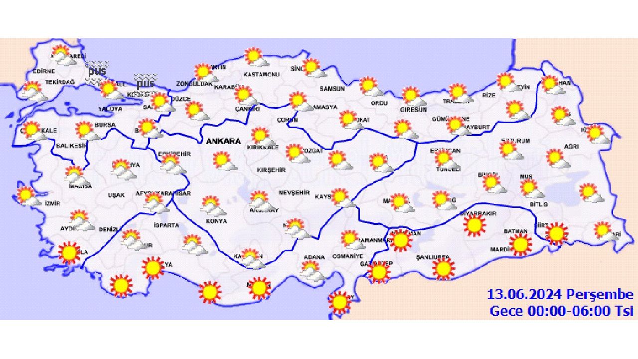 13 Haziran 2024 Perşembe Türkiye geneli hava durumu! İşte il il hava durumu... 2