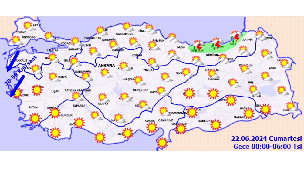 22 Haziran 2024 Meteoroloji Türkiye geneli hava durumu raporunu yayınladı! İşte beklenen sıcaklıklar... 3