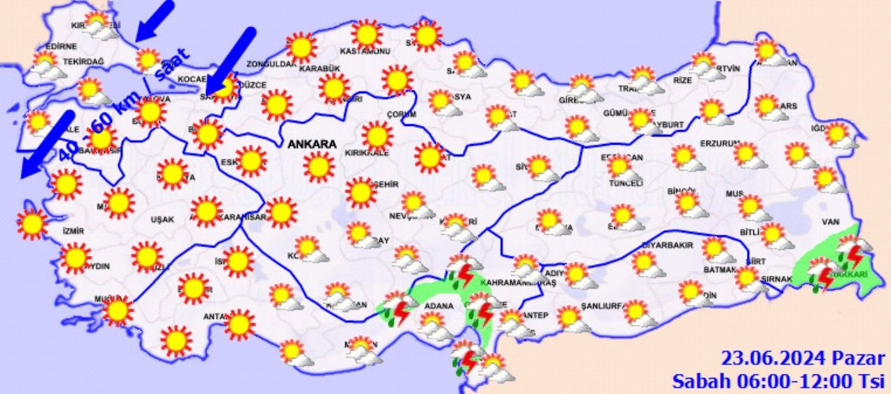 Meteoroloji'den fırtına ve şiddetli rüzgar uyarısı! İşte 23 Haziran güncel hava durumu raporu 7