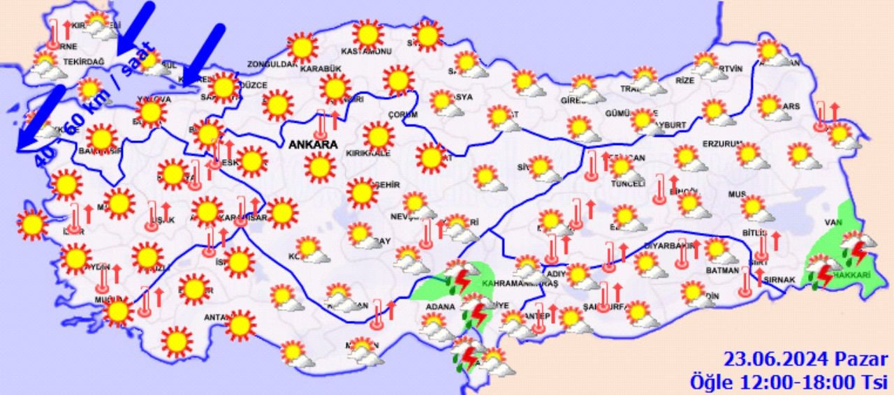 Meteoroloji'den fırtına ve şiddetli rüzgar uyarısı! İşte 23 Haziran güncel hava durumu raporu 8