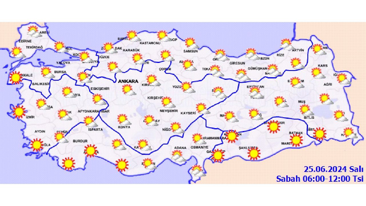 25 Haziran 2024 Türkiye geneli hava durumu! Artan sıcaklıklara karşı önleminizi alın... 3