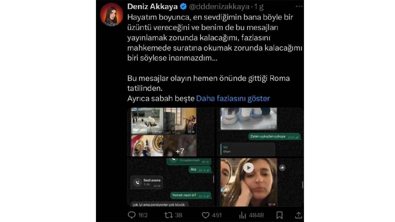Deniz Akkaya, kızıyla WhatsApp mesajlarını paylaşarak velayet davasında delil olarak kullanacağını açıkladı 3
