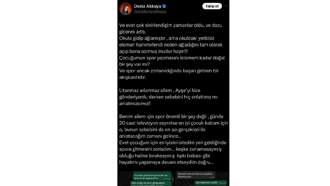 Deniz Akkaya, kızıyla WhatsApp mesajlarını paylaşarak velayet davasında delil olarak kullanacağını açıkladı 4