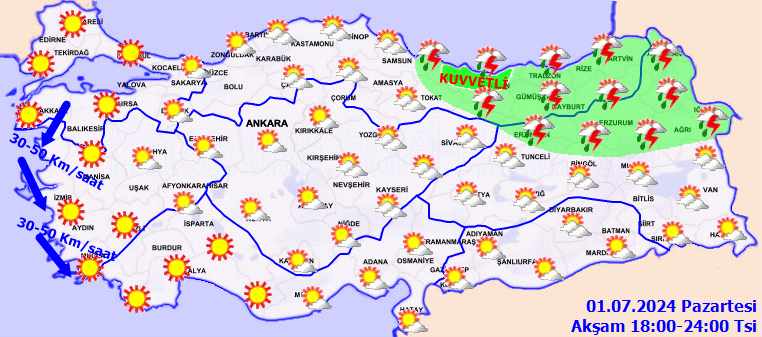 Meteorolojiden 10 il için sarı kodlu uyarı! Kuvvetli yağış ve fırtına geliyor 4
