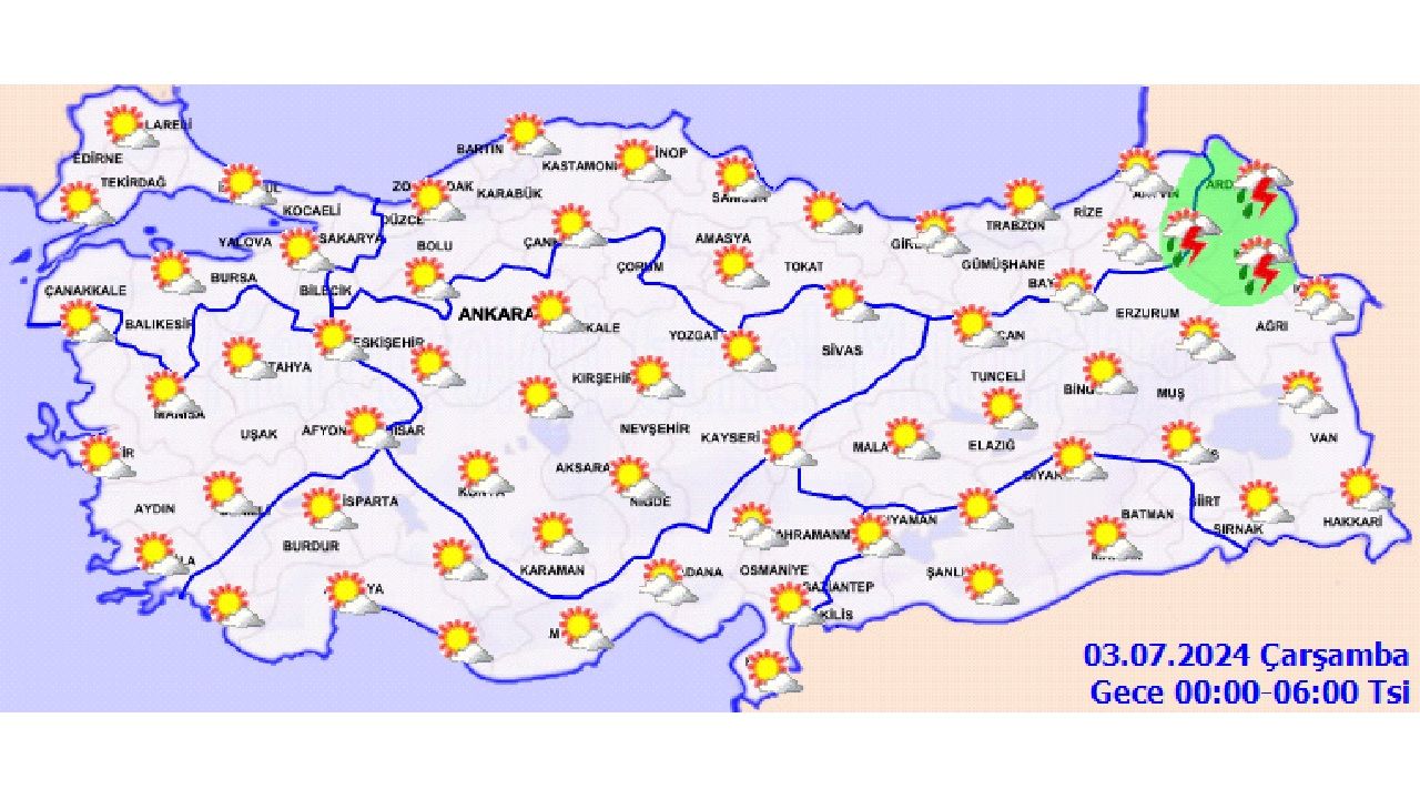 3 Temmuz 2024 Türkiye geneli hava durumu! İşte il il hava durumu... 2