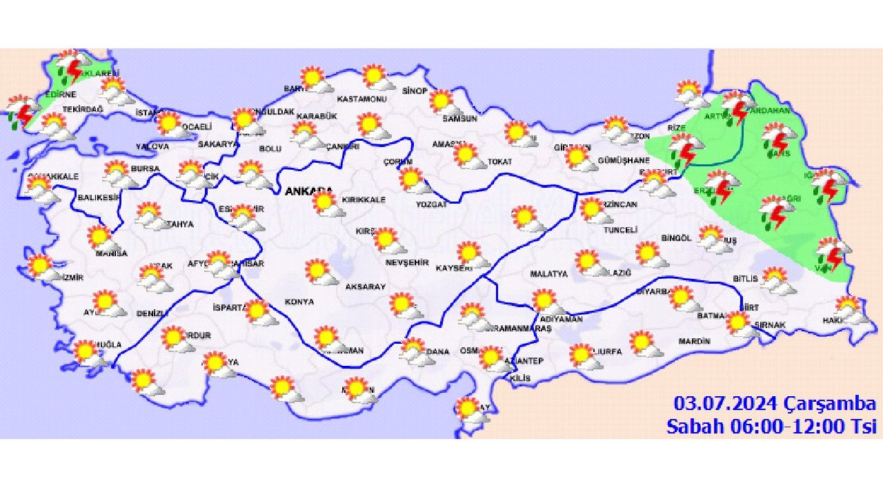 3 Temmuz 2024 Türkiye geneli hava durumu! İşte il il hava durumu... 3