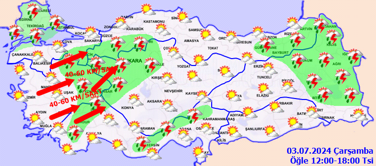 Meteorolojiden sağanak yağış ve fırtına uyarısı! 3