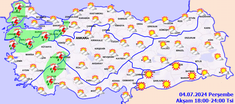 Kavurucu sıcaklara kısa bir mola! Meteorolojiden 4 il için kuvvetli yağış uyarısı 4