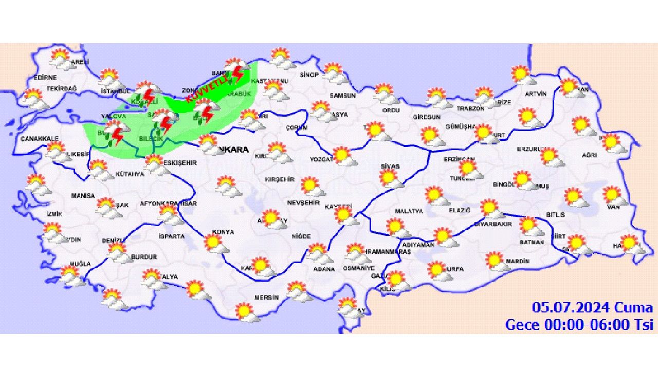 5 Temmuz 2024 Türkiye geneli hava durumu! İşte il il hava durumu... 1
