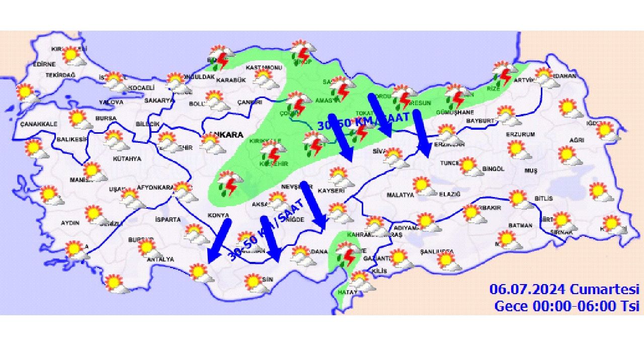6 Temmuz 2024 Türkiye geneli hava durumu! İşte il il hava durumu... 2