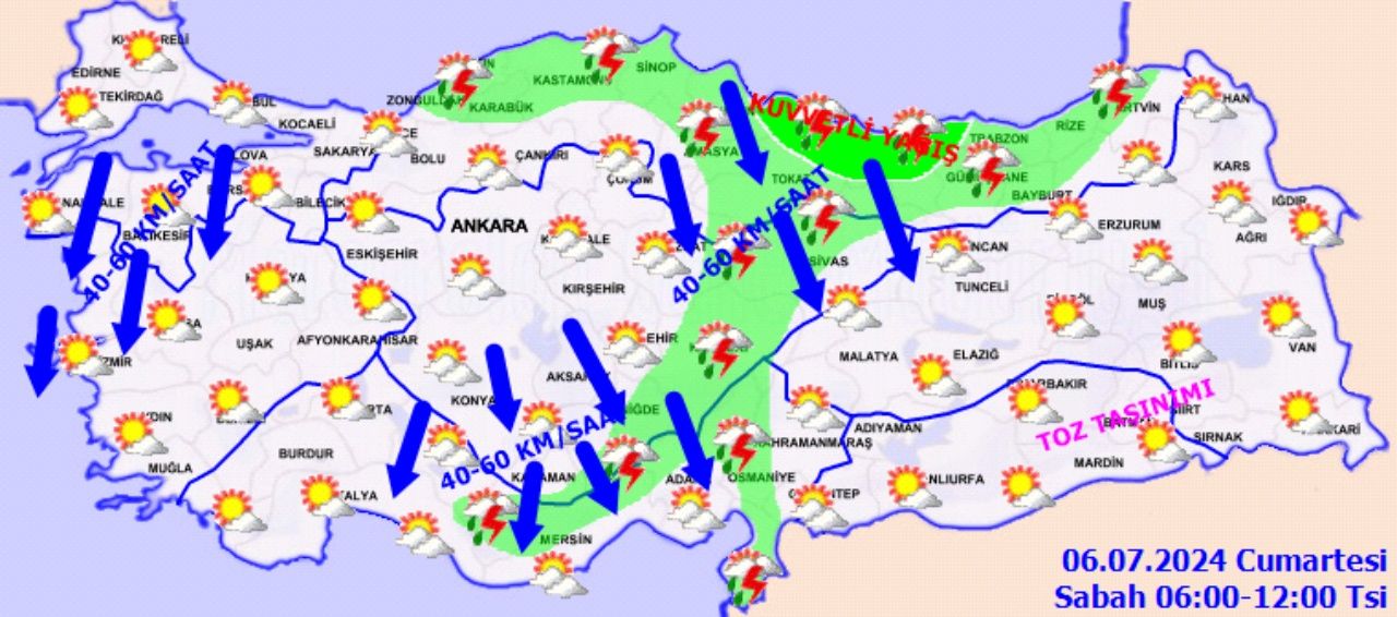 Bugün plan yapanlar dikkat! Meteoroloji'den onlarca kente uyarı! İşte 6 Temmuz 2024 hava durumu 7