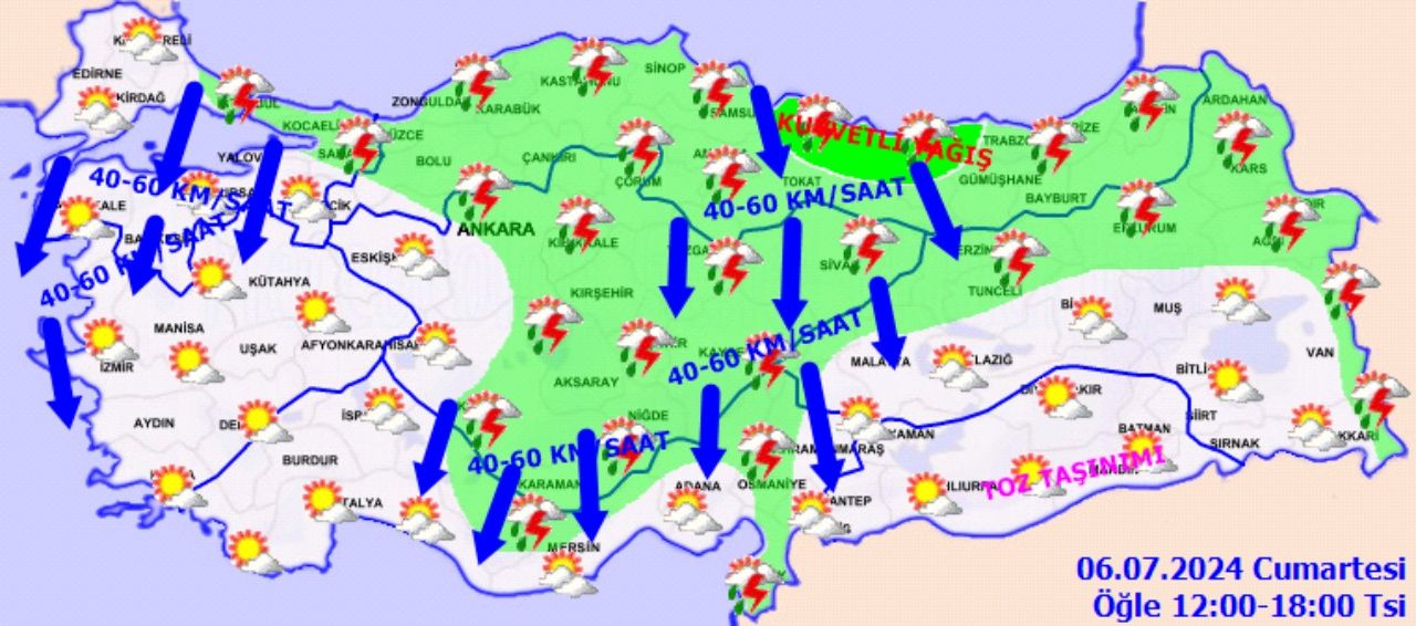 Bugün plan yapanlar dikkat! Meteoroloji'den onlarca kente uyarı! İşte 6 Temmuz 2024 hava durumu 8
