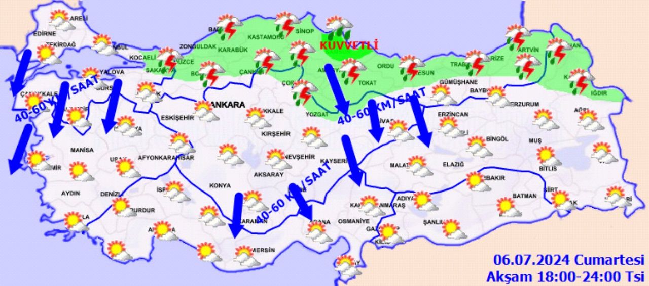 Bugün plan yapanlar dikkat! Meteoroloji'den onlarca kente uyarı! İşte 6 Temmuz 2024 hava durumu 5