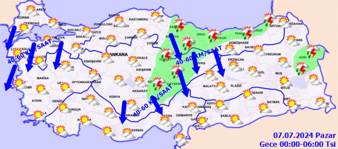 Bugün plan yapanlar dikkat! Meteoroloji'den onlarca kente uyarı! İşte 6 Temmuz 2024 hava durumu 6