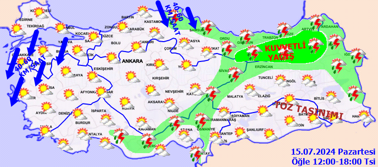 Meteorolojiden Doğu Karadeniz için kuvvetli yağış uyarısı! Marmara'da fırtınaya dikkat 3