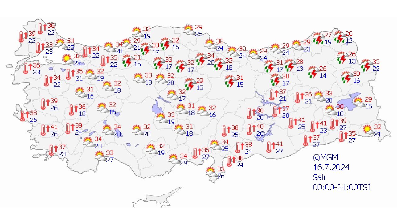 16 Temmuz 2024 Türkiye geneli hava durumu! İşte il il hava durumu... 1