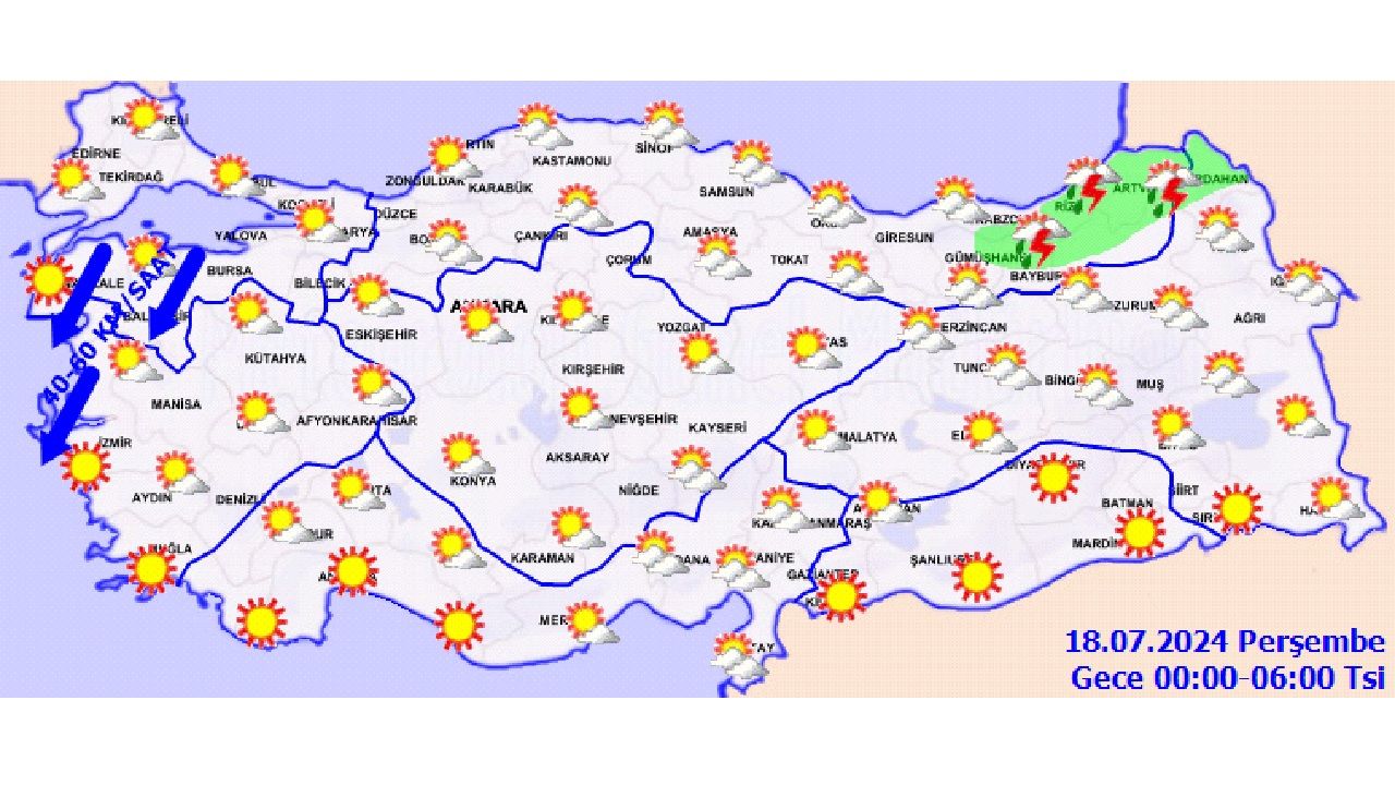 18 Temmuz 2024 Perşembe Türkiye geneli hava durumu! İşte il il hava durumu... 2
